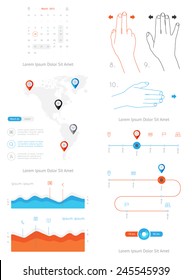 vector elements of infographics and user interface 