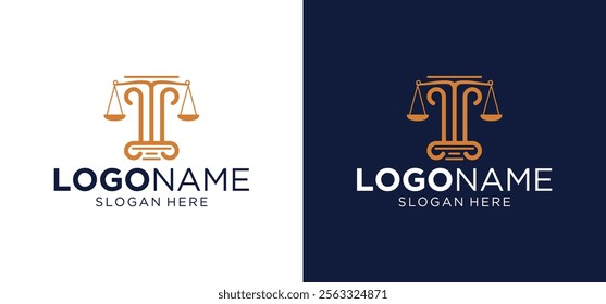 Vector elements of a law firm logo monogram minimal legal symbols. Logos can be used for icons, brands, creative identities, lawyers, legality, scale, hammer, pillars, lawyers, and judges.