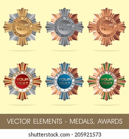 Vector elements - medals, awards