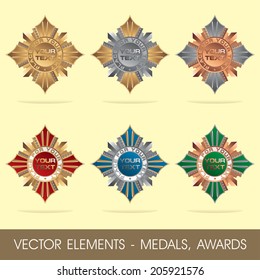 Vector elements - medals, awards