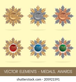 Vector elements - medals, awards