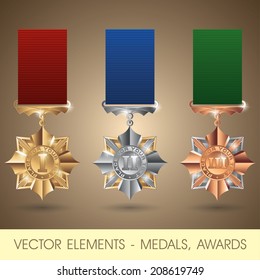 Vector elements - medals, awards