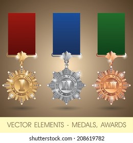 Vector elements - medals, awards