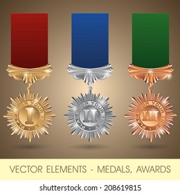 Vector elements - medals, awards