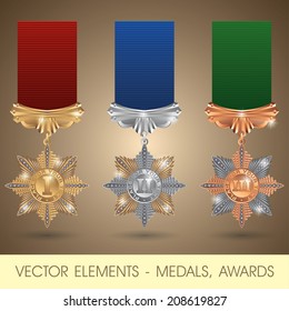 Vector elements - medals, awards