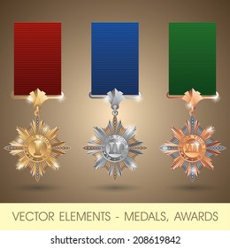 Vector elements - medals, awards