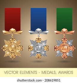 Vector elements - medals, awards