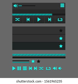 Vector elements of media player interface