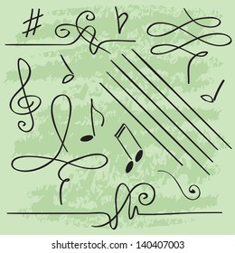 vector elements for musical design. imitation sketch