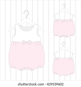 Vector elements newborn of clothes and clothes hanger