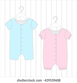 Vector elements newborn of clothes and clothes hanger