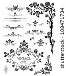 Vector elements and page decoration with roses