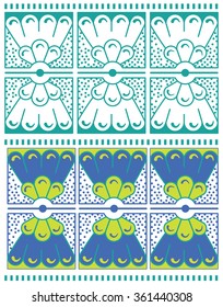 Vector elements pattern with line art ornament on a white background