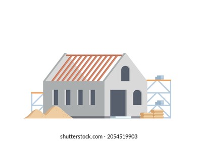 Vector elements representing construction site for city illustration