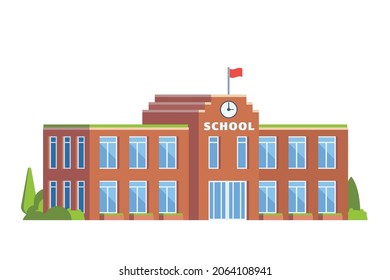 Vector elements representing school for city illustration