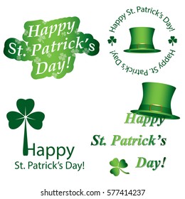 vector elements for saint patrick's day - green stickers