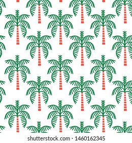 Vector elements seamless pattern. Palm trees, icon regular repeat Vector illustration .Design for fashion ,fabric, web, wallpaper, and all prints on white