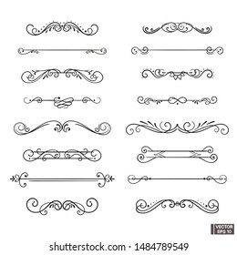 Vector elements. A set of curls and scrolls for design and decoration.