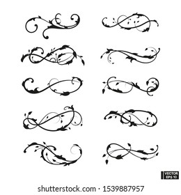 Vector elements. A set of curls and scrolls for design and decoration.