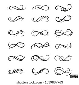 Vector elements. A set of curls and scrolls for design and decoration.