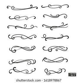 Vector elements. A set of curls and scrolls for design and decoration.