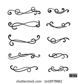 Vector elements. A set of curls and scrolls for design and decoration.