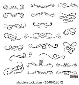 Vector elements. A set of curls and scrolls for design and decoration.