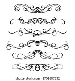 Vector elements. A set of curls and scrolls for design and decoration.