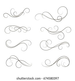 Vector elements. A set of curls and scrolls for design and decoration.