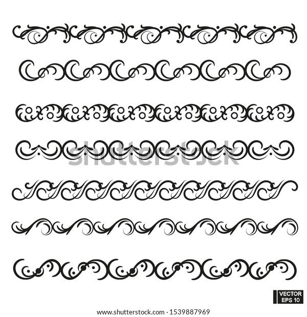 Vector elements. A set of curls and scrolls\
ornament for design and\
decoration.