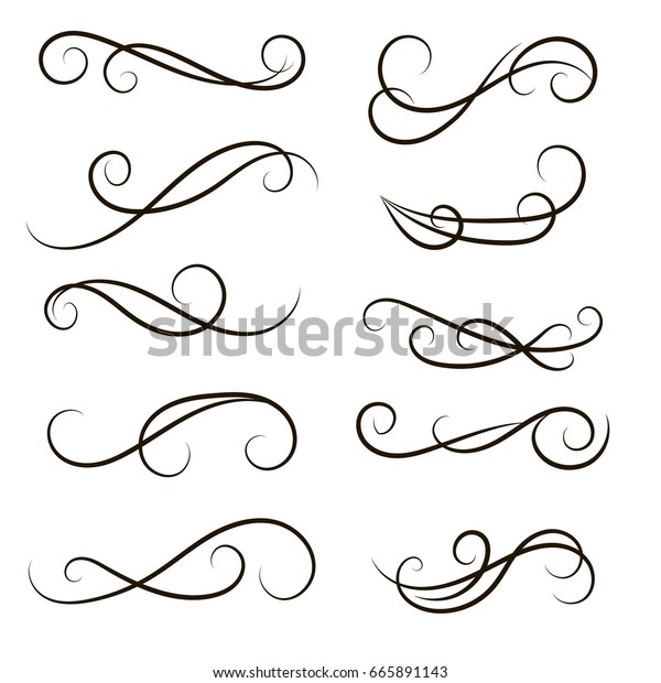 Vector Elements Set Curls Scrolls Design Stock Vector (Royalty Free ...