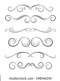 Vector elements. A set of patterns and curls for design and decoration.