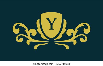 vector elements in style of luxury flourish. Luxury Logo template in vector for Restaurant, Royalty, Boutique, Cafe, Hotel, Heraldic, Jewelry, Fashion and other vector illustration