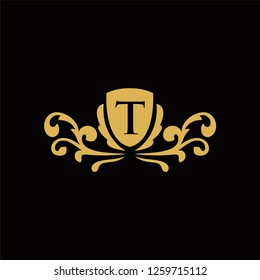 vector elements in style of luxury flourish. Luxury Logo template in vector for Restaurant, Royalty, Boutique, Cafe, Hotel, Heraldic, Jewelry, Fashion and other vector illustration