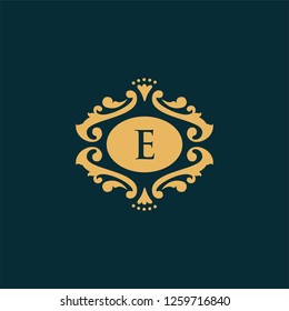 vector elements in style of luxury flourish. Luxury Logo template in vector for Restaurant, Royalty, Boutique, Cafe, Hotel, Heraldic, Jewelry, Fashion and other vector illustration