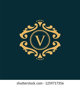 vector elements in style of luxury flourish. Luxury Logo template in vector for Restaurant, Royalty, Boutique, Cafe, Hotel, Heraldic, Jewelry, Fashion and other vector illustration