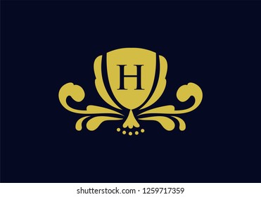 vector elements in style of luxury flourish. Luxury Logo template in vector for Restaurant, Royalty, Boutique, Cafe, Hotel, Heraldic, Jewelry, Fashion and other vector illustration