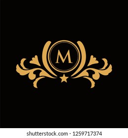 vector elements in style of luxury flourish. Luxury Logo template in vector for Restaurant, Royalty, Boutique, Cafe, Hotel, Heraldic, Jewelry, Fashion and other vector illustration