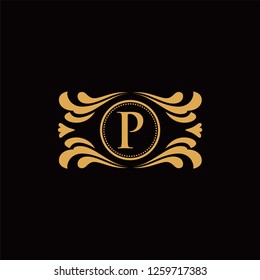 vector elements in style of luxury flourish. Luxury Logo template in vector for Restaurant, Royalty, Boutique, Cafe, Hotel, Heraldic, Jewelry, Fashion and other vector illustration