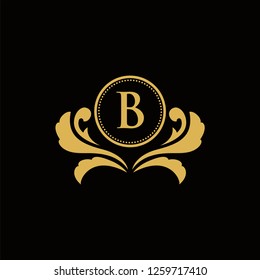 vector elements in style of luxury flourish. Luxury Logo template in vector for Restaurant, Royalty, Boutique, Cafe, Hotel, Heraldic, Jewelry, Fashion and other vector illustration