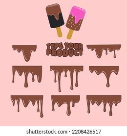 vector elements, various variations of melted chocolate surface