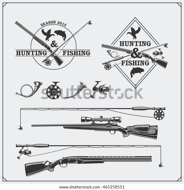 Download Vector Elements Vintage Hunting Fishing Club Stock Vector ...