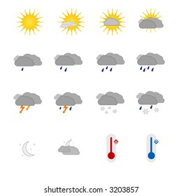 Vector elements, weather icons set