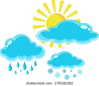 Vector elements of the weather pictures for children