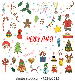 Vector elements for winter design. Set of Christmas and New Year's graphic elements  