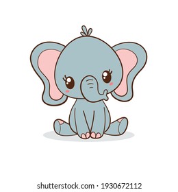 VektorElefant-Hintergrund-Illustrations-Banner sein ein Junge Geburtstag süße Babydusche hübsche kleine Design-Kunst niedliches Tierkartoon Kinderspielzeug