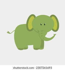 Vector elephant cartoon character on white background