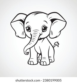 Vector elephant cartoon illustration design
