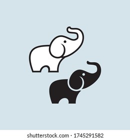Vector of elephant design on black and white illustration, Vector elephant for your design.
Simple and minimal elephant logo illustration. Modern vector line icon.