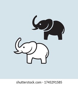 Vector de diseño de elefantes sobre ilustración en blanco y negro, elefante vectorial para su diseño.
Ilustración del logo de un elefante simple y mínimo. Icono de línea vectorial moderna.